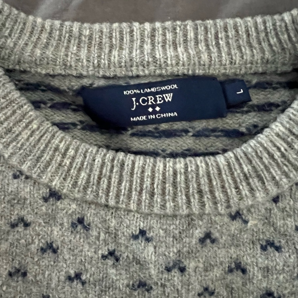 Jcrew men’s sweater - chevron dot lambswool large